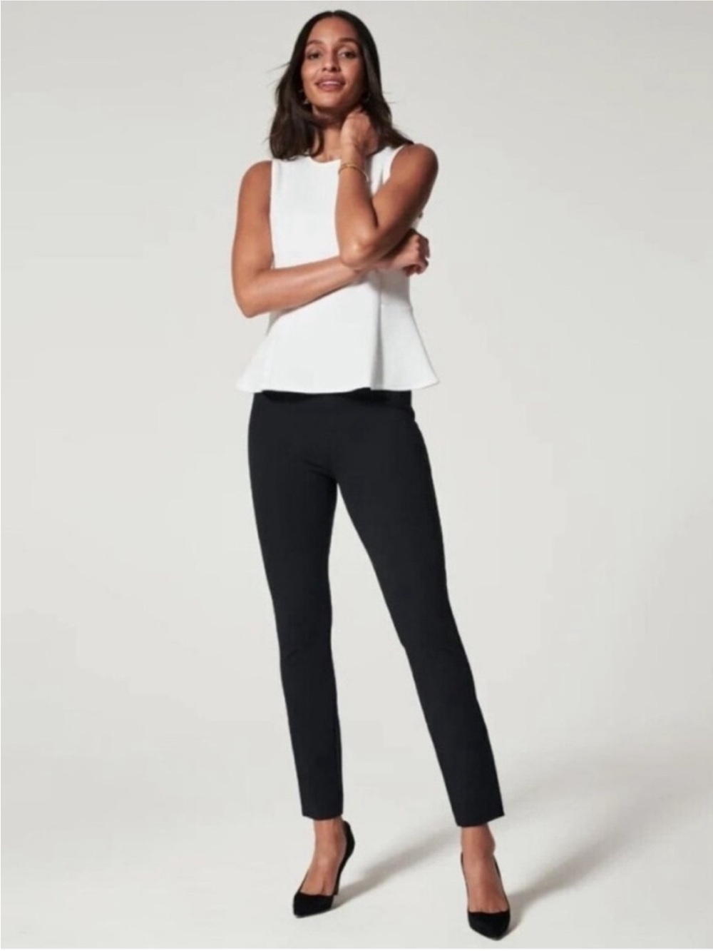 Spanx The Perfect Pant Ankle Backseam Skinny Pants Black Size Small 20251R